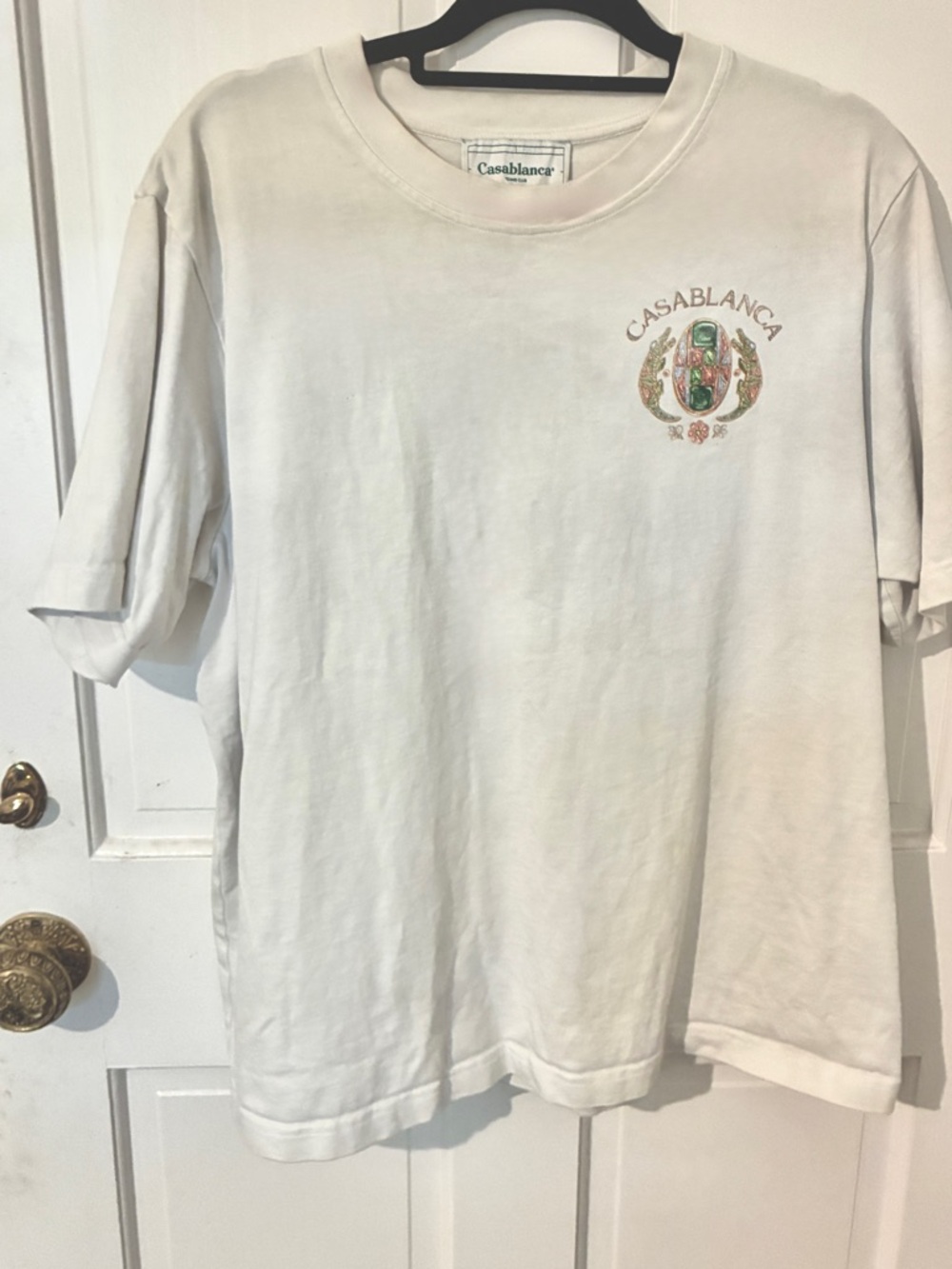 EUC Casablanca Cream Logo Short Sleeve T-Shirt